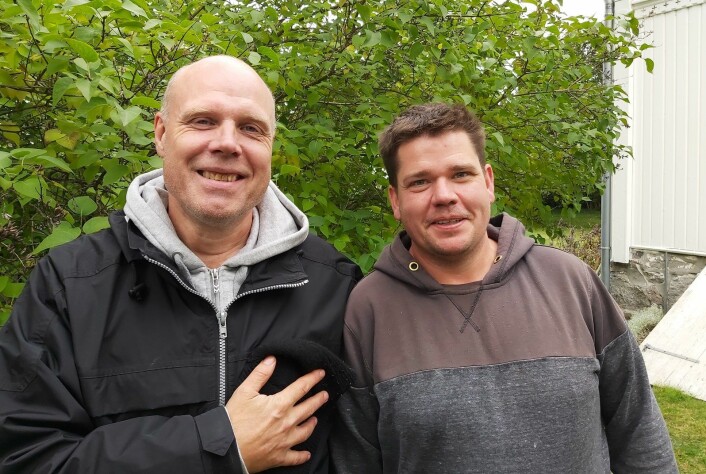 Daglig leder Jon Magnussen (t.v.) og Tony Sømarken (teamleder) fra Epleslang. Foto: André Kjernsli