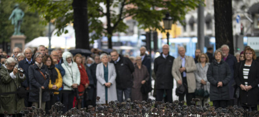 1000 roser i jern skal minne oss om terrorangrepet 22. juli. Minnesmerke avduket ved Oslo domkirke