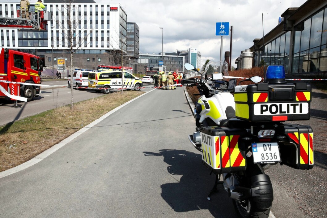 En mopedfører i 40-årene døde etter å ha blitt påkjørt av en lastebil her på Hasle 2. mai i fjor. Foto: Terje Pedersen / NTB scanpix