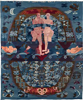 Billedvev av Hannah Ryggen på Kunstindustrimuseet. Living on a Star.