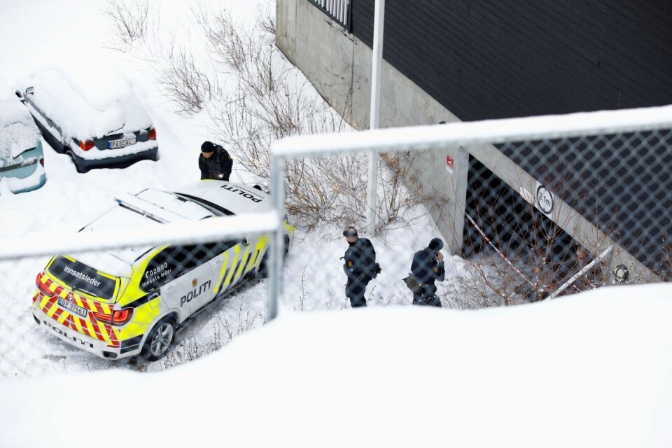 Politiet mener den drepte mannen var et tilfeldig offer ved garasjeanlegget i Sterbråtveien. Tiltalte og avdøde skal ikke ha kjent hverandre. Foto: Audun Braastad / NTB scanpix