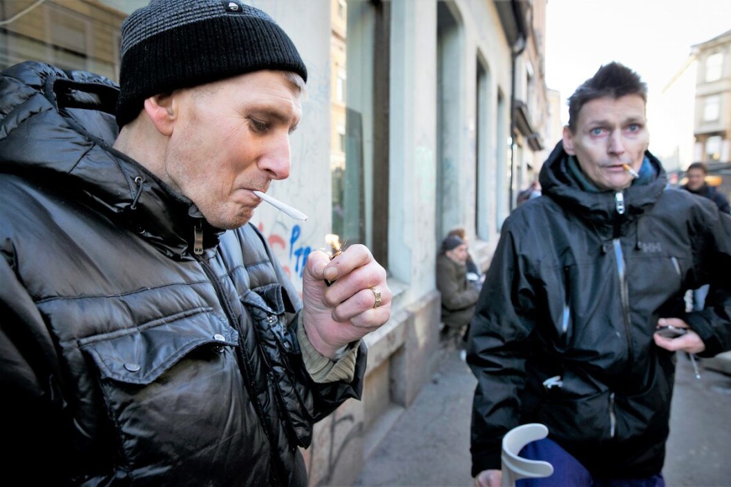 Oslos åpne rusmiljø når nye høyder. Martin og Per Otto Moldenhaugen har klare meninger om narkotikapolitikken i hovedstaden. Foto: Heiko Junge / NTB scanpix Oslos åpne rusmiljø når nye høyder. Martin og Per Otto Moldenhaugen har klare meninger om narkotikapolitikken i hovedstaden. Foto: Heiko Junge / NTB scanpix