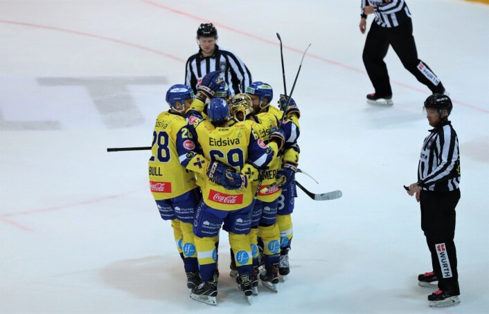 Det måtte komme et Storhamar-mål til slutt. Foto: André Kjernsli Det måtte komme et Storhamar-mål til slutt. Foto: André Kjernsli