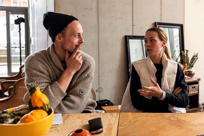 Samboerparet Lars Seiersten og Silje Marlén Kristiansen bruker begge parkourparken, men på forskjellig nivå. Foto: Morten Lauveng Jørgensen Samboerparet Lars Seiersten og Silje Marlén Kristiansen bruker begge parkourparken, men på forskjellig nivå. Foto: Morten Lauveng Jørgensen
