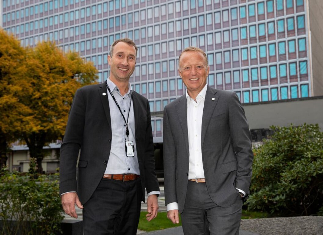 Konsernsjef i Skanska, Ståle Rød og administrerende direktør i Statsbygg, Harald Nikolaisen. Foto Statsbygg / Trond Isaksen Konsernsjef i Skanska, Ståle Rød og administrerende direktør i Statsbygg, Harald Nikolaisen. Foto Statsbygg / Trond Isaksen