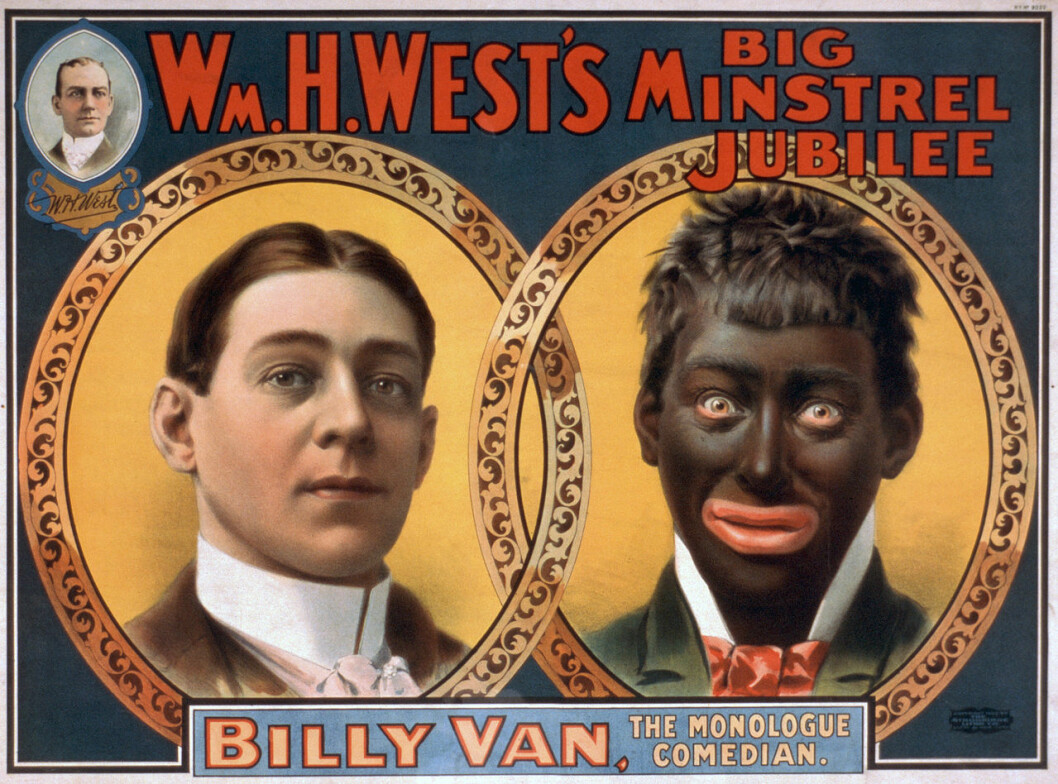 Plakat fra Blackface-show i USA. Billy Van, the monologue comedian. Foto: Library of Congress