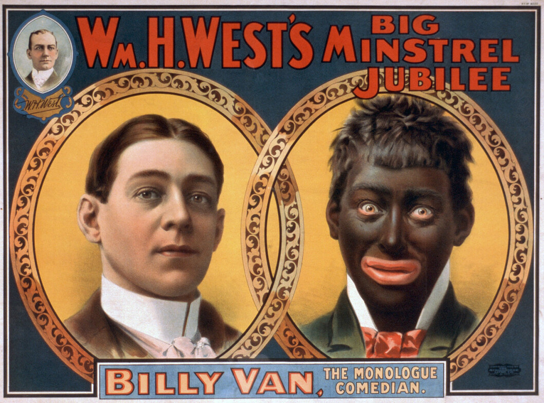 Plakat fra Blackface-show i USA. Billy Van, the monologue comedian. Foto: Library of Congress Plakat fra Blackface-show i USA. Billy Van, the monologue comedian. Foto: Library of Congress