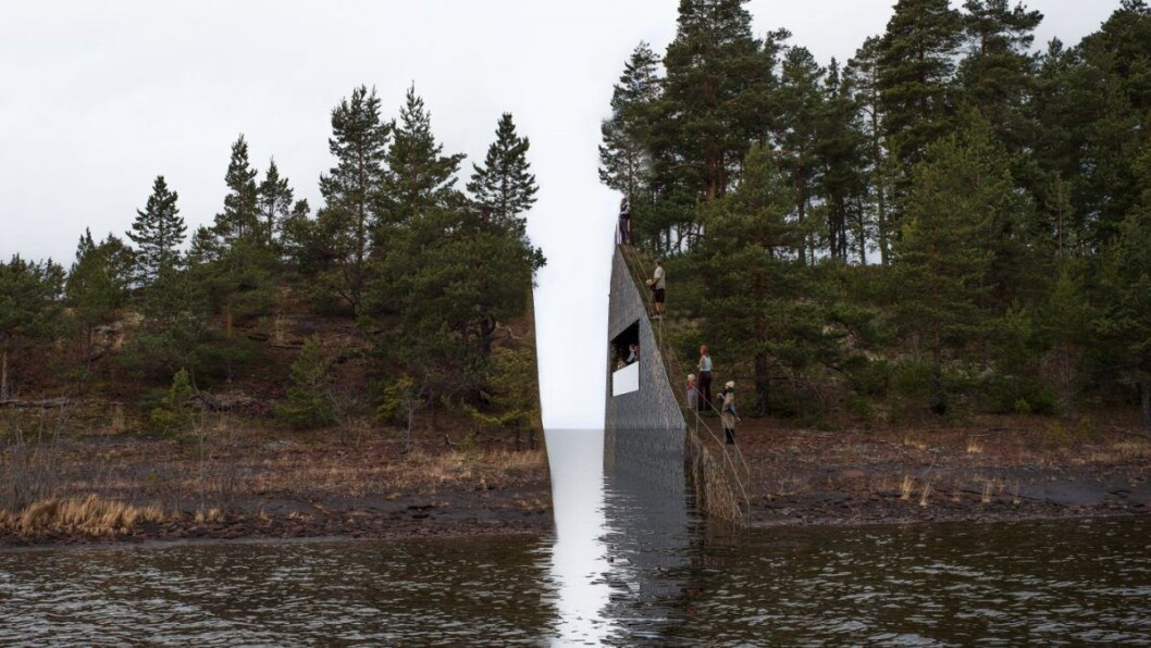 Jonas Dahlbergs film "Notes on a memorial" handler om samme kunstners arbeid med minnesmerket ved Utstarnda som aldri ble noe av. Illustrasjon: Jonas Dahlberg / NTB scanpix Jonas Dahlbergs film "Notes on a memorial" handler om samme kunstners arbeid med minnesmerket ved Utstarnda som aldri ble noe av. Illustrasjon: Jonas Dahlberg / NTB scanpix
