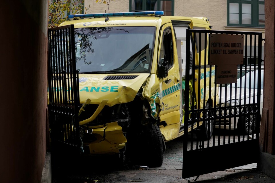 Den kaprede ambulansen ble stanset på Torshov. Foto: Håkon Mosvold Larsen / NTB scanpix