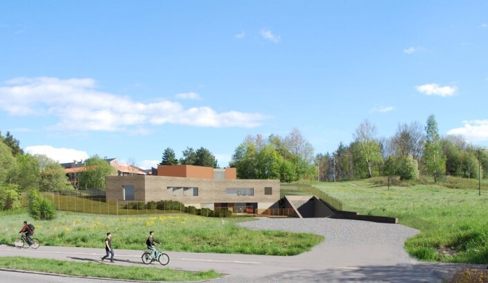 Blomsterjordet på Huseby blir ofret som friområde for å gi plass til driftsbygning for Oslos nye reservevannløsning. Illustrasjon: Oslo kommune Blomsterjordet på Huseby blir ofret som friområde for å gi plass til driftsbygning for Oslos nye reservevannløsning. Illustrasjon: Oslo kommune