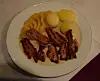 Flesk og duppe på Restaurant Schrøder.