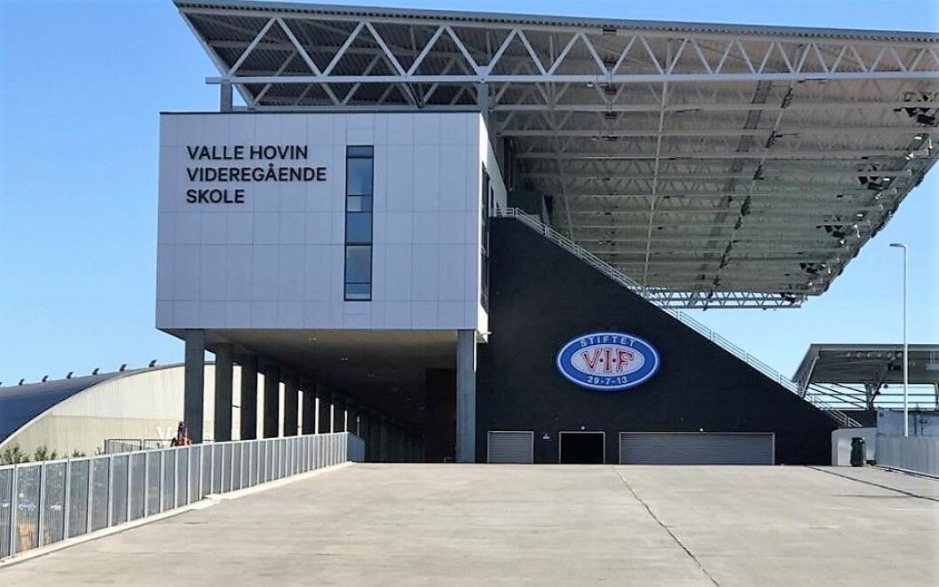 Valle Hovin videregående skole, plassert i Intility Arena. Foto: Valle Hovin videregående skole Valle Hovin videregående skole, plassert i Intility Arena. Foto: Valle Hovin videregående skole