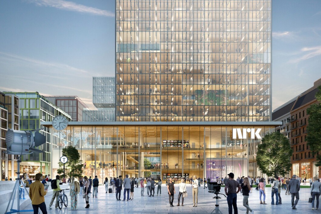 Steen og Strøm og Storebrand tilbyr NRK tomt på Økern. Illustrasjon: Økern Sentrum ANS Steen og Strøm og Storebrand tilbyr NRK tomt på Økern. Illustrasjon: Økern Sentrum ANS