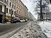 Parkering i markveien. Snø og vinter