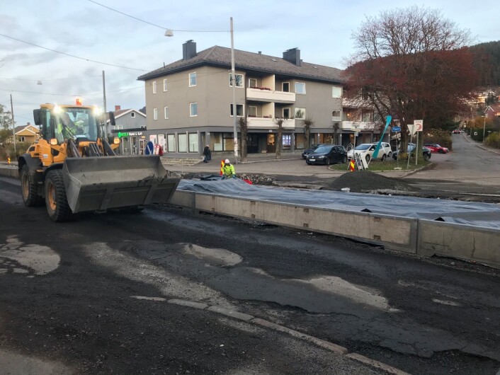 Snart slutt på gravemaskiner i Grefsenveien. Foto: Sporveien Snart slutt på gravemaskiner i Grefsenveien. Foto: Sporveien