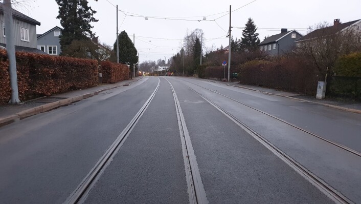 Grefsenveien ferdig oppgradert mellom Platåveien og Kjelsåsalléen holdeplass. Foto: Sporveien Grefsenveien ferdig oppgradert mellom Platåveien og Kjelsåsalléen holdeplass. Foto: Sporveien