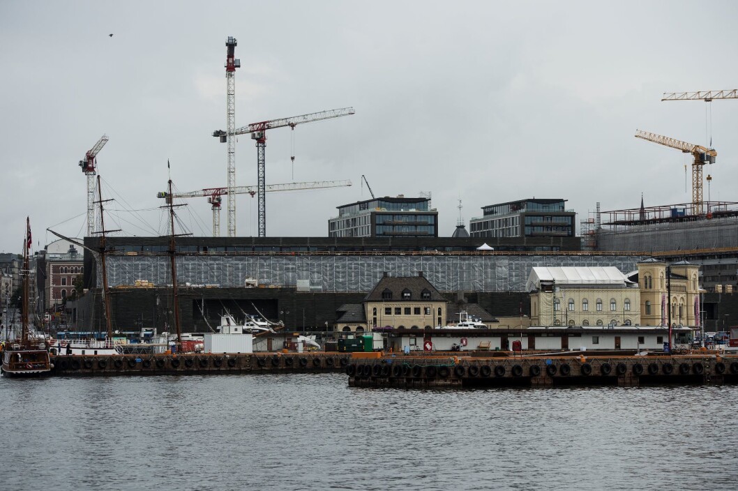 Her bygges det nye Nasjonalmuseet mellom Aker Brygge og Rådhusplassen i Oslo. Foto: Carina Johansen / NTB scanpix Her bygges det nye Nasjonalmuseet mellom Aker Brygge og Rådhusplassen i Oslo. Foto: Carina Johansen / NTB scanpix