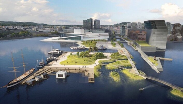 Slik kan Sukkerbiten komme til å se ut som et friareal. Illustrasjon: Link Arkitektur Slik kan Sukkerbiten komme til å se ut som et friareal. Illustrasjon: Link Arkitektur