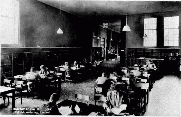 Teknisk avdeling på Deichman hovedbibliotek, ukjent år. Foto: Deichman Teknisk avdeling på Deichman hovedbibliotek, ukjent år. Foto: Deichman
