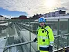 Byggeleder Anders Aamodt på gangbroen på Majorstuen stasjon