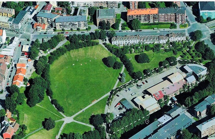 Det stiplede området på kartet er området hvor den tysk-norske skolen ønsker å bygge ny barnehage og skole for sine elever. Illustrasjon: Plan- og bygningsetaten Det stiplede området på kartet er området hvor den tysk-norske skolen ønsker å bygge ny barnehage og skole for sine elever. Illustrasjon: Plan- og bygningsetaten