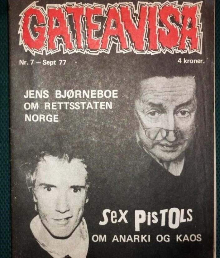 Som et av få norske medier fikk Gateavisa intervjuet Sex Pistols og Johnny Rotten etter konserten på Pingvin Club i Oslo i 1977. Audun Engh tok bilder av punklegenden mens Syphilia Morgenstierne intervjuet. Foto: Audun Engh