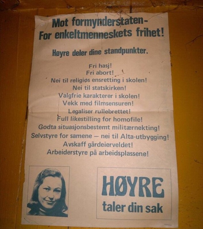 Høyres budskap om individets frihet fikk også en runde i Gateavisas satirekvern. Foto: Audun Engh Høyres budskap om individets frihet fikk også en runde i Gateavisas satirekvern. Foto: Audun Engh