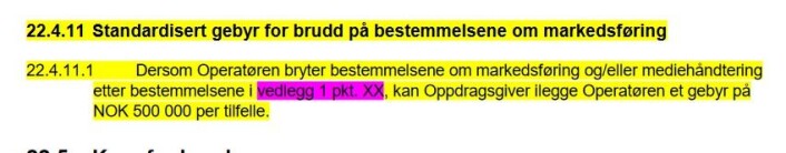 Skjermdump av punktet på side 32 i kontraktsutkastet fra Ruter. Skjermdump av punktet på side 32 i kontraktsutkastet fra Ruter.