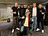 Fra venstre bak: Mentorleder Erik Rosland, fra Guttas Campus, Andrej Grzybek (16), Michael Oloka (15), Theodor Elgvin (15) og veileder Emil Hammerstad. I front Muaz Rashid (15).