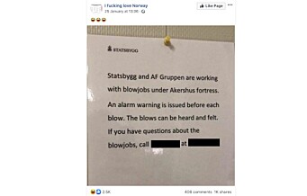 Statsbyggs «blowjob»-plakat fra Akershus festning var intern spøk