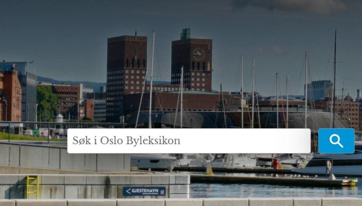 Slik ser Oslo byleksikon ut digitalt. Skjermdump Slik ser Oslo byleksikon ut digitalt. Skjermdump