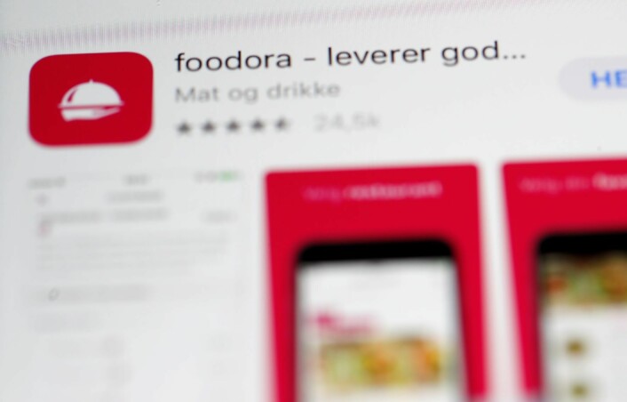 Foodora-appen. Foto: Terje Bendiksby / NTB scanpix
