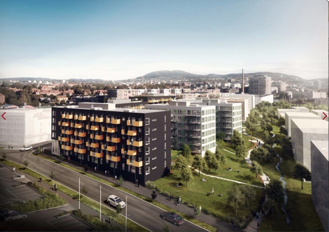 Markedsføringen av Vestre parkdrag på Ensjø får faktisk kritikk av Forbrukertilsynet. Illustrasjon: Ferd og Skanska Markedsføringen av Vestre parkdrag på Ensjø får faktisk kritikk av Forbrukertilsynet. Illustrasjon: Ferd og Skanska
