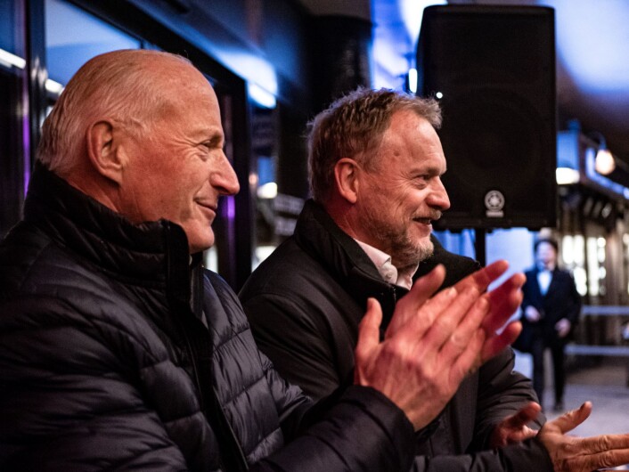 Eiendomsinvestoren Christian Ringnes og byrådsleder Raymond Johansen deltok på åpningsfesten. Foto: Martin Myklebust Eiendomsinvestoren Christian Ringnes og byrådsleder Raymond Johansen deltok på åpningsfesten. Foto: Martin Myklebust