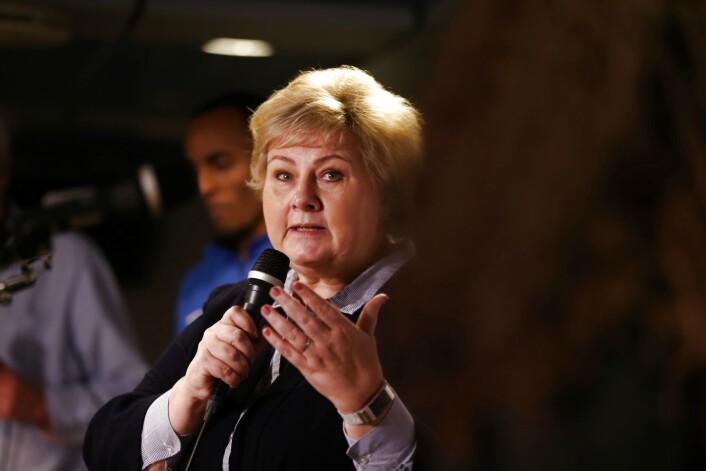 Statsminister Erna Solberg deltok på Groruddalstinget på Furuset Forum torsdag kveld. Foto: Ørn E. Borgen / NTB scanpix Statsminister Erna Solberg deltok på Groruddalstinget på Furuset Forum torsdag kveld. Foto: Ørn E. Borgen / NTB scanpix