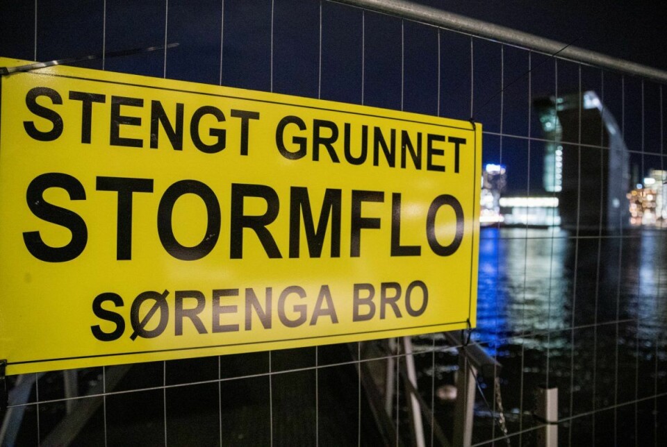 Tydelig skiltet ved broen på Sørenga. Foto: Terje Pedersen / NTB scanpix
