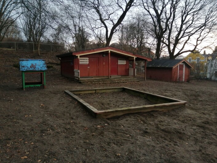 Geitmyrsveien lekepark ligger ved siden av St. Hanshaugen barnehage og blir nå brukt til både lekepark for barn og hundepark. Foto: Sara Greer Middelthon Moe Geitmyrsveien lekepark ligger ved siden av St. Hanshaugen barnehage og blir nå brukt til både lekepark for barn og hundepark. Foto: Sara Greer Middelthon Moe