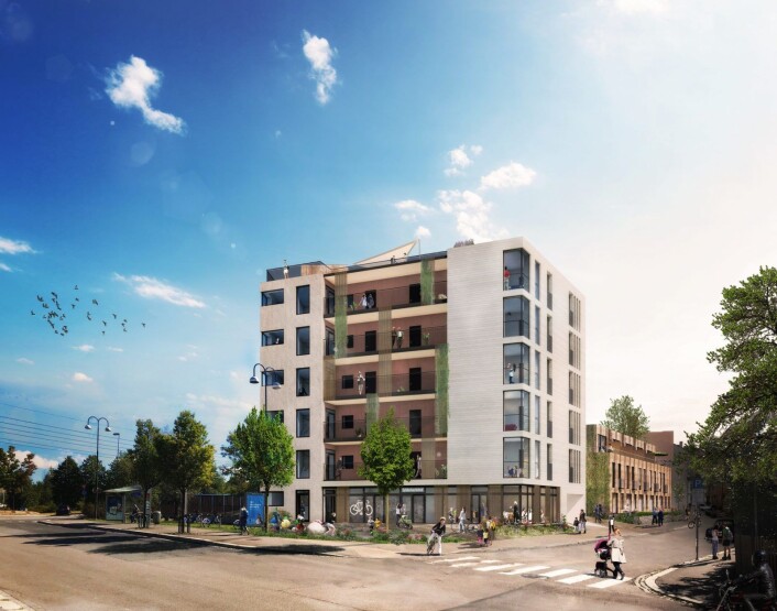Slik ser Obos sitt boligprosjekt i Etterstadgata 2-6, ved Sotahjørnet, ut. Illustrasjon: LINK arkitektur / Obos Slik ser Obos sitt boligprosjekt i Etterstadgata 2-6, ved Sotahjørnet, ut. Illustrasjon: LINK arkitektur / Obos