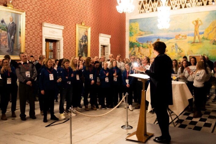 Som siste post på det offisielle åpningsarrangementet gav Oslos ordfører, Marianne Borgen en mottagelse i Rådhuset for deltagerne. Foto: Bjørnar Morønning Som siste post på det offisielle åpningsarrangementet gav Oslos ordfører, Marianne Borgen en mottagelse i Rådhuset for deltagerne. Foto: Bjørnar Morønning