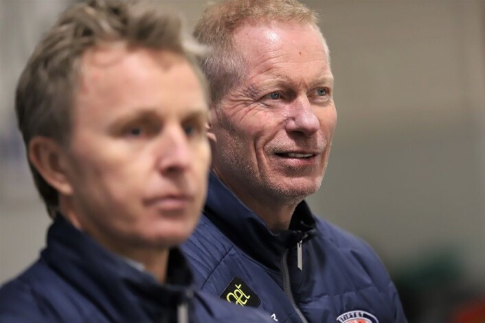 To mål på åtte sekunder får selv Roy Johansen til å smile. Foto: André Kjernsli To mål på åtte sekunder får selv Roy Johansen til å smile. Foto: André Kjernsli