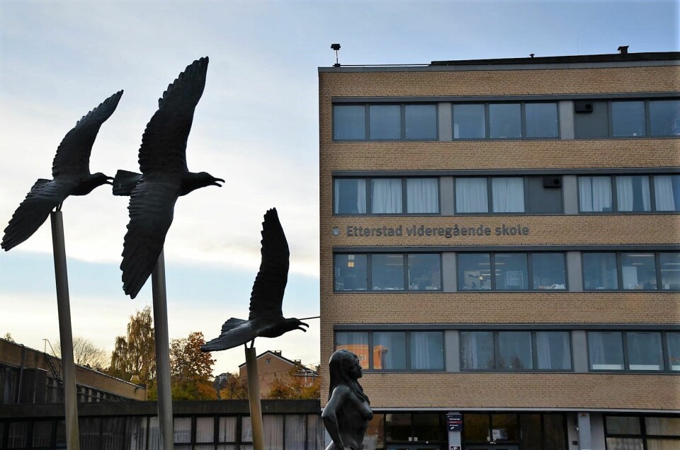 Etterstad videregående skole holder åpent, selv om en lærer er smittet av korona-virus. Foto: Morten Lauveng Jørgensen