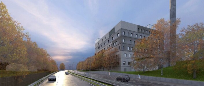 Ny storbylegevakt sett fra Trondheimsveien. Illustrasjon: Nordic Office of Architecture. Ny storbylegevakt sett fra Trondheimsveien. Illustrasjon: Nordic Office of Architecture.