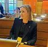 Miljø- og samferdselsbyråd Marit Kristine Vea (V) i bystyresalen Foto: Arnsten Linstad