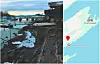 Til v. bilde fra rettsdokumentene der gjerdet er markert i blått. Eiendommen ligger rett innenfor øya Lille Herbern og nær museene på Bygdøy. Illustrasjon: Google maps