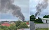 Røyken fra brannen i Etterstadgata tirsdag kveld var godt synlig fra langt hold. Foto: Tipser / Vegard Velle