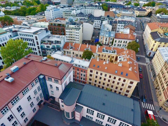 Her ligger Løkkeveien til høyre i bildet. Foto: Geir Rognlien Elgvin Her ligger Løkkeveien til høyre i bildet. Foto: Geir Rognlien Elgvin