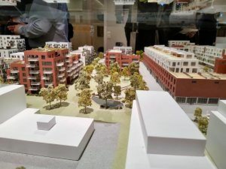 Her ser du hvordan deler av boligprosjektet på Hasle skal se ut, ifølge planen. Foto: Fredrik Johannessen