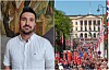 Siavash Mobasheri (Rødt) Foto: Arnsten Linstad Barnetoget 17. mai Karl Johan Karls Johans gate 17. maitog Slottet Foto: Erlend Schei / Oslo kommune