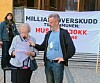 Ragnhild Fuhre (85) under appellen under demonstrasjonen utenfor Rådhuset. Foto: Arnsten Linstad