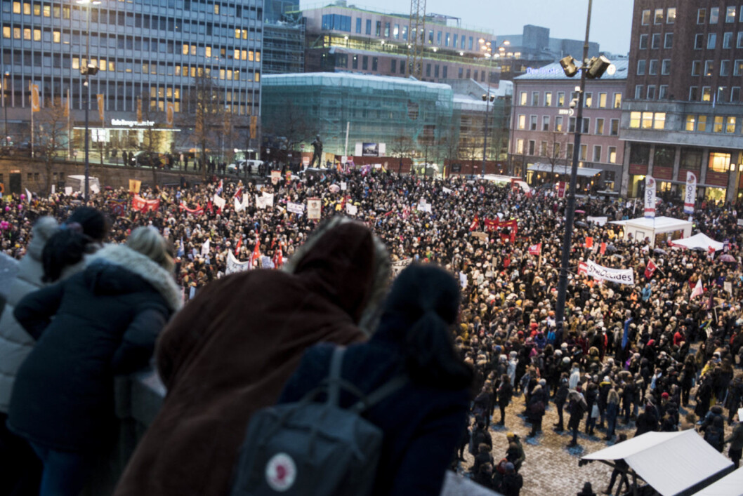 Folkehav Youngstorget, 8. mars 2017. Foto: Christian Vassdal Folkehav Youngstorget, 8. mars 2017. Foto: Christian Vassdal